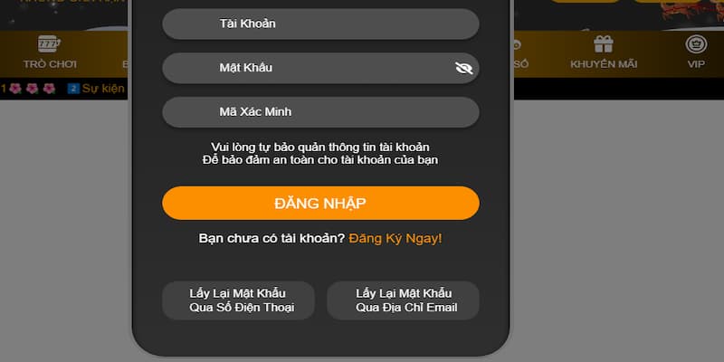 Xác minh lấy lại thông qua SMS hoặc liên hệ bộ phận CSKH khi quên mật khẩu Xác minh lấy lại thông qua SMS hoặc liên hệ bộ phận CSKH khi quên mật khẩu