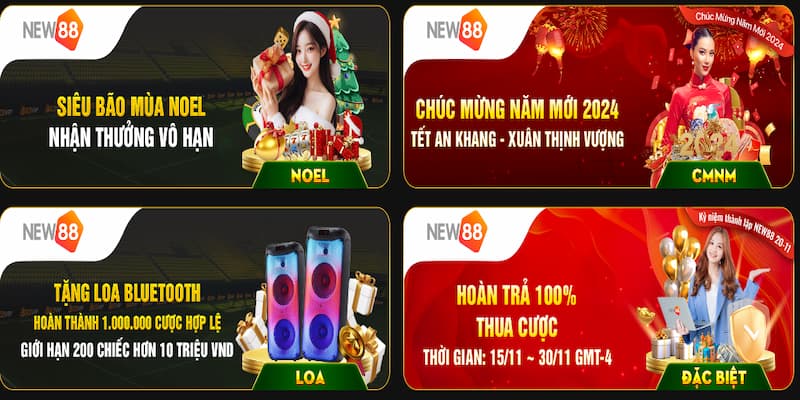Các sự kiện khuyến mãi hot mới nhất tại New88 Các sự kiện khuyến mãi hot mới nhất tại New88